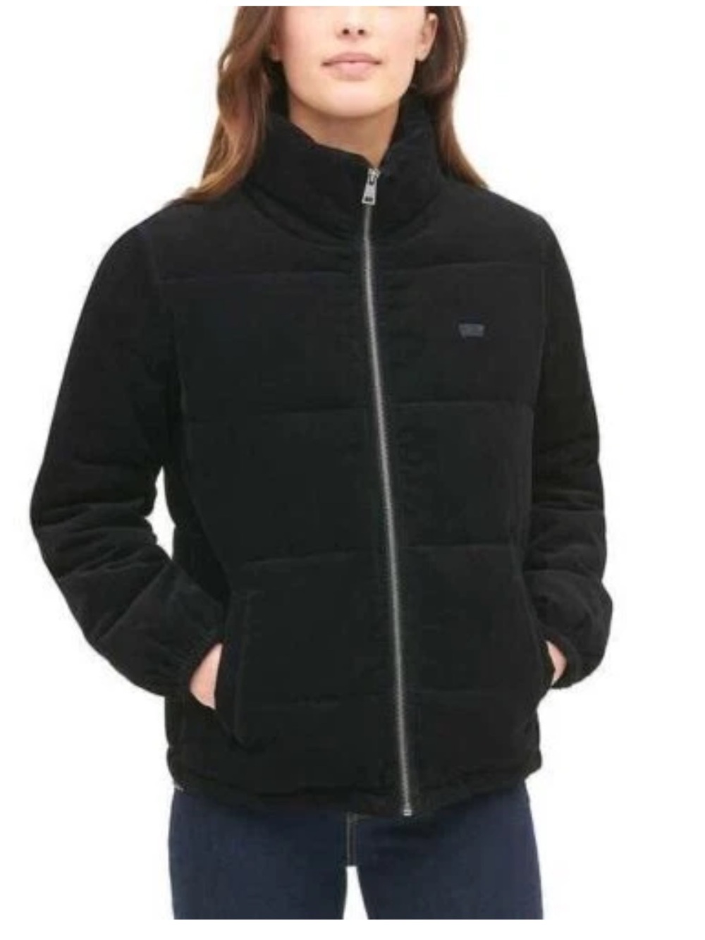 Levi's Women's Small Zoe Black Corduroy Puffer Jacket